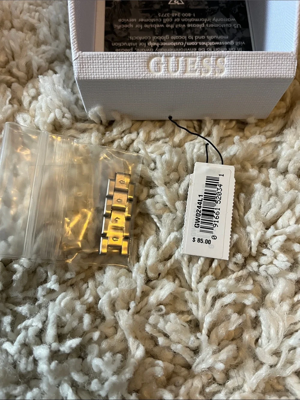 GUESS Silver Bracelet Watch with Rose Gradient Dial